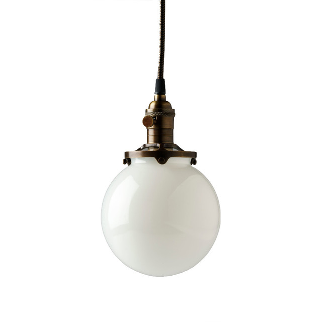 Handn Round Glass Pendant Light Fixture White 6 Handn Round Glass Pendant Light Fixture White 6 Lighting By Olde Brick