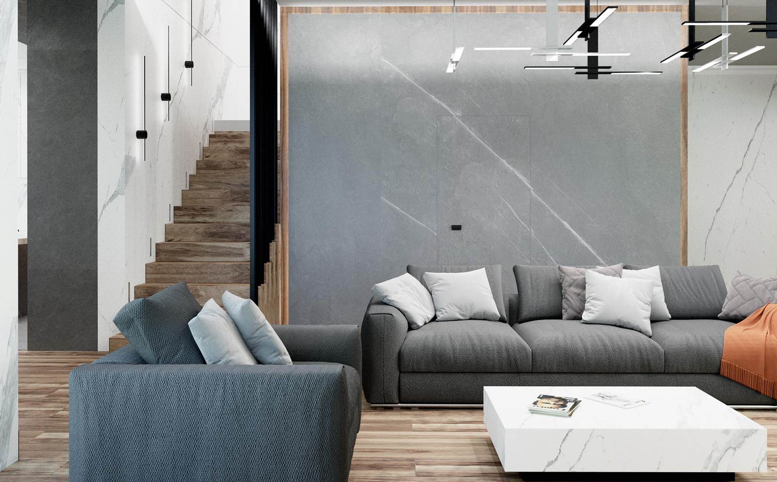 Il soggiorno in stile moderno minimalismo.