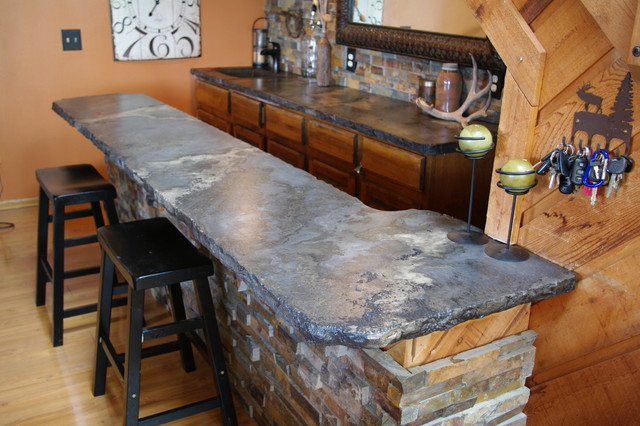 Rustic Outdoor Concrete Countertop Kitchen Rustic Denver By