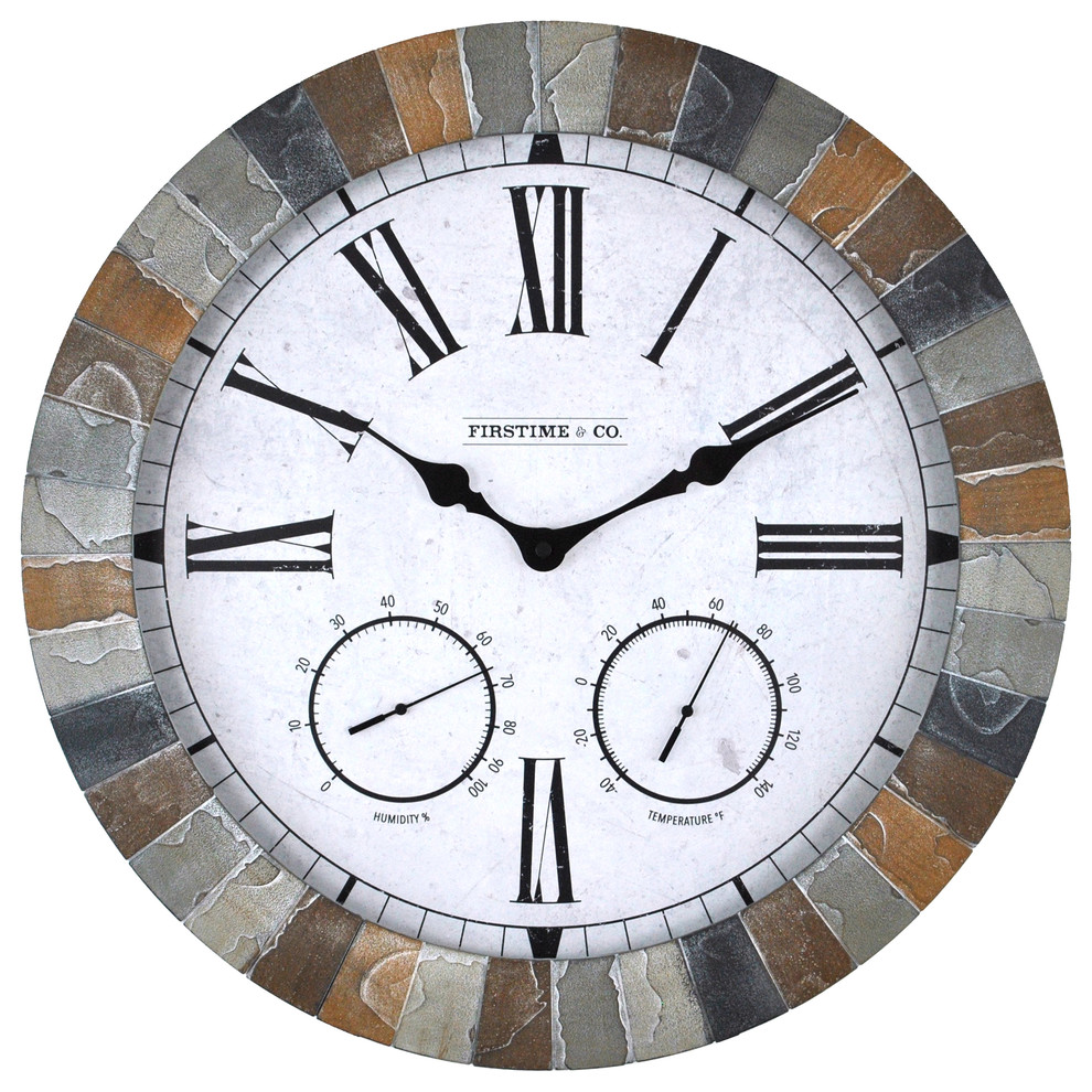 Garden Stone Outdoor Clock Transitional Outdoor Clocks by