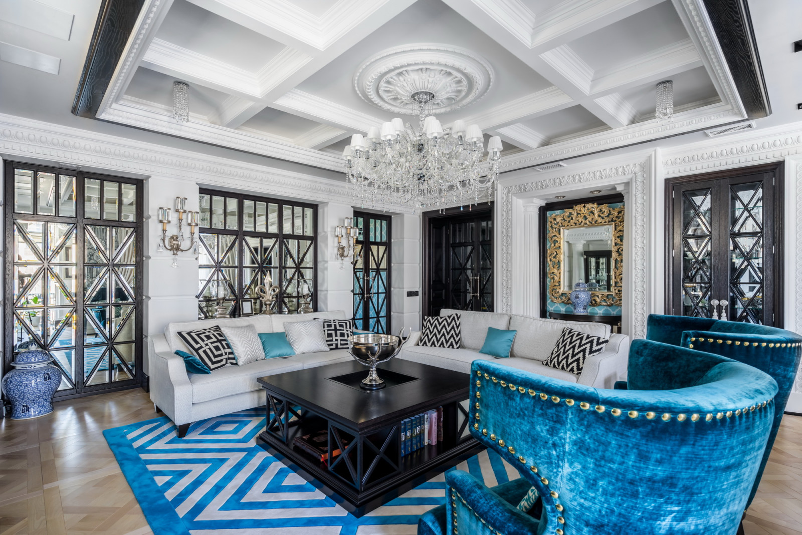 Интерьер квартиры в стиле современной классики с элементами Ар-Деко в Петербурге