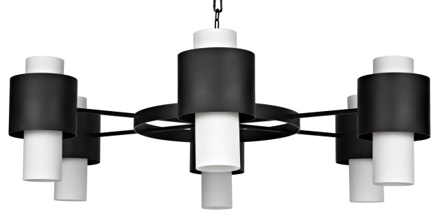 Socrates Chandelier, Steel with Black Finish