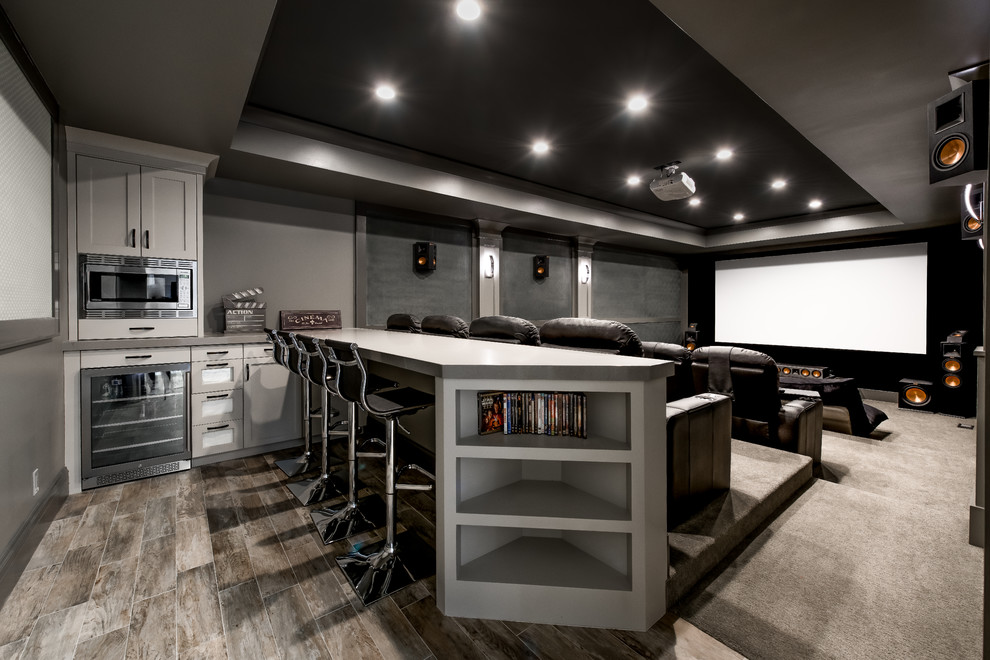 Inspiration for a transitional home theatre in Salt Lake City.