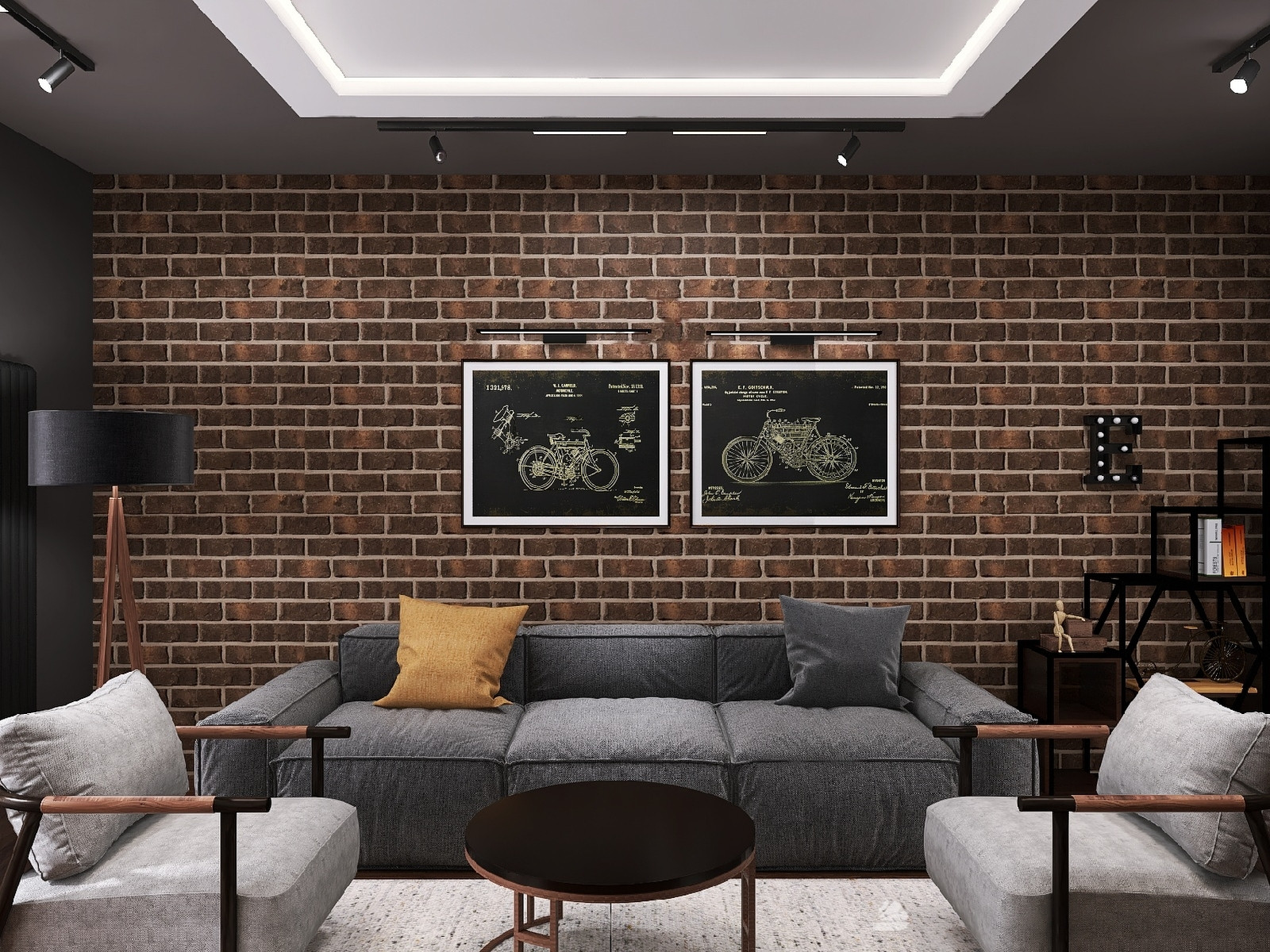 Трешка в стиле лофт для холостяка