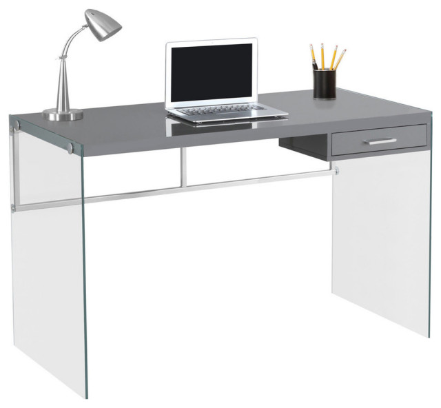 48" Tempered Glass Computer Desk Contemporary Desks And Hutches by Monarch Specialties Houzz