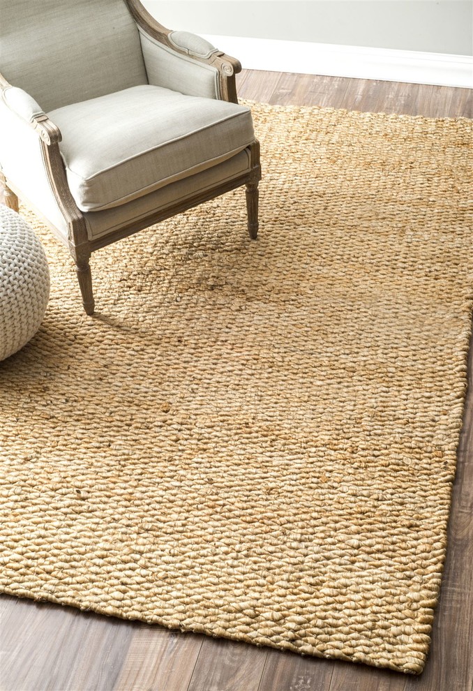 Nuloom 3'x5' Hand Woven Hailey Jute Rug, Natural Beach Style Area