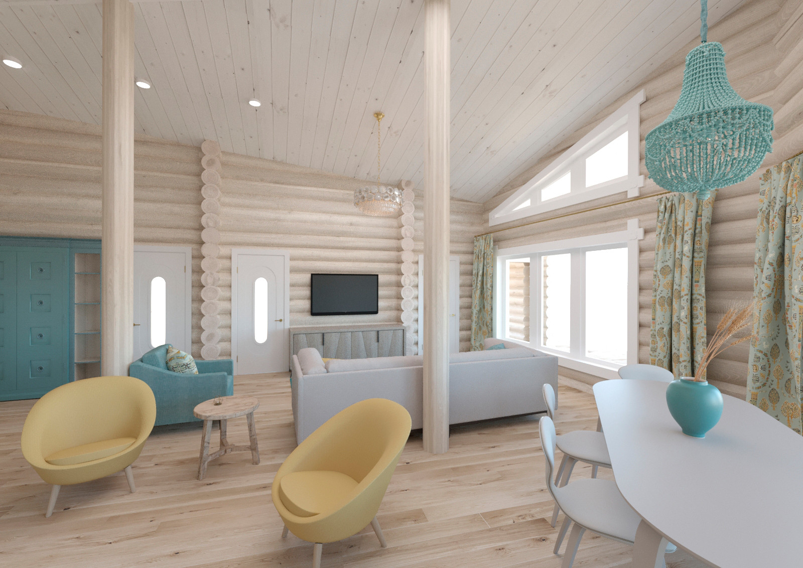 Дизайн интерьера в доме-срубе