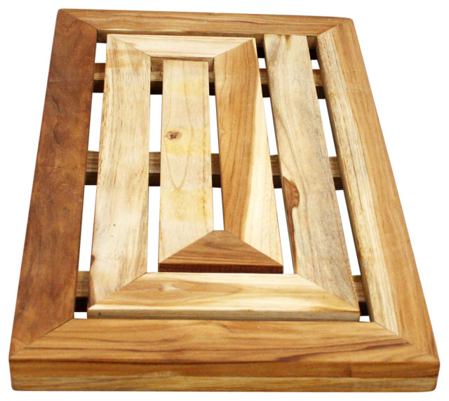 Haussmann Teak Teak Maze Spa Mat 23.5 x 14 x 1.5 H Teak Oil