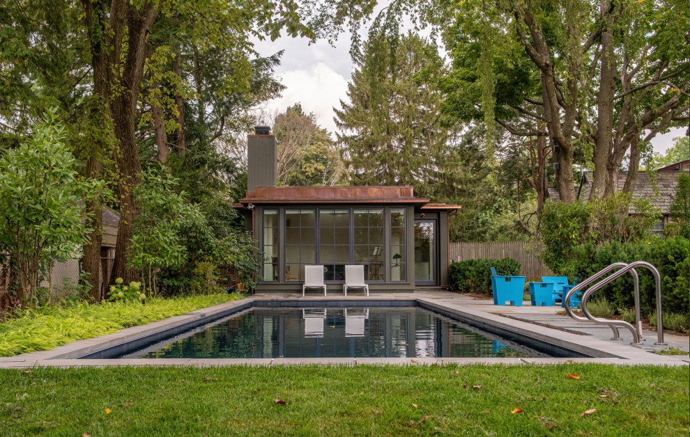Pool house set in a nature