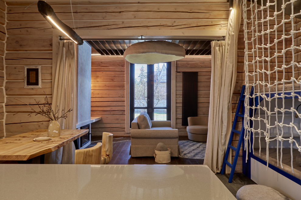 Кухня-гостиная с двухъярусной детской