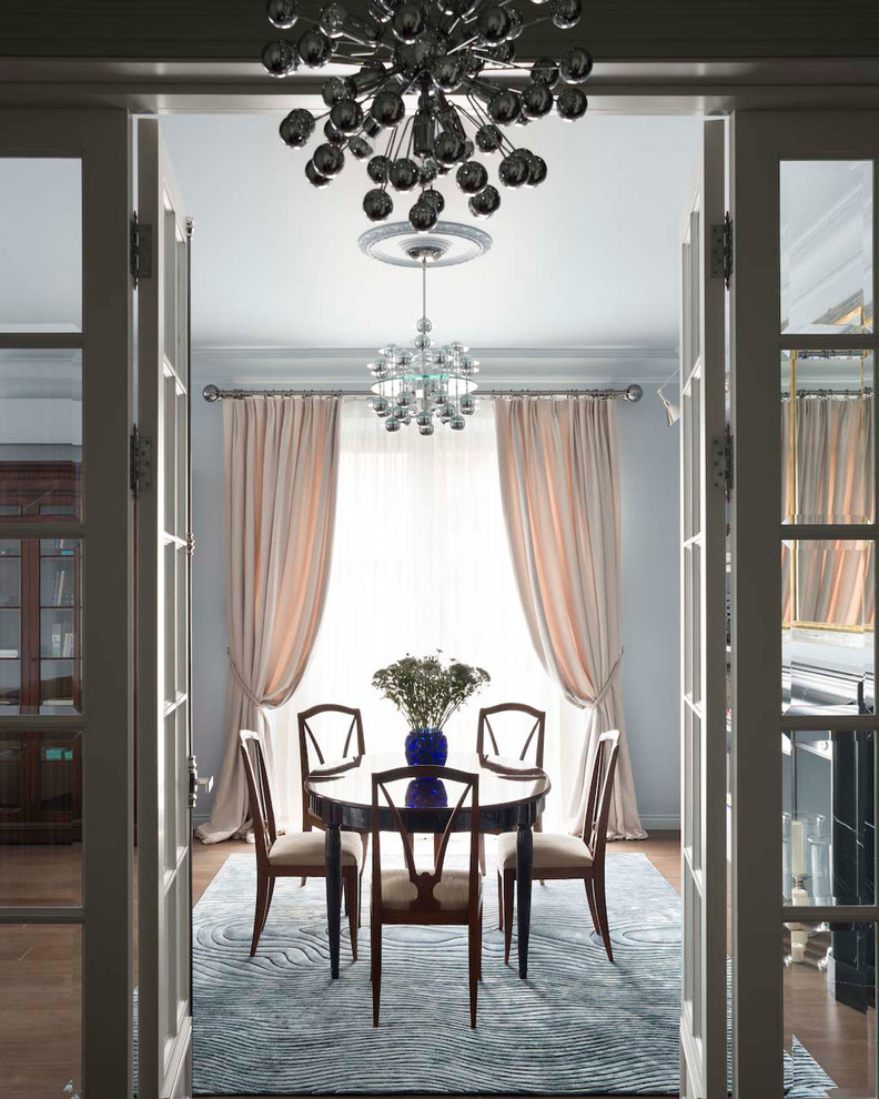 This is an example of a transitional dining room in Paris.