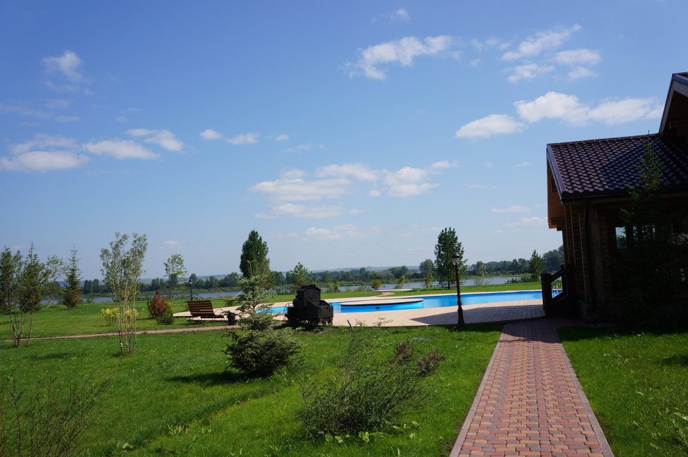 Ландшафтные работы  на частном объекте Сарапки