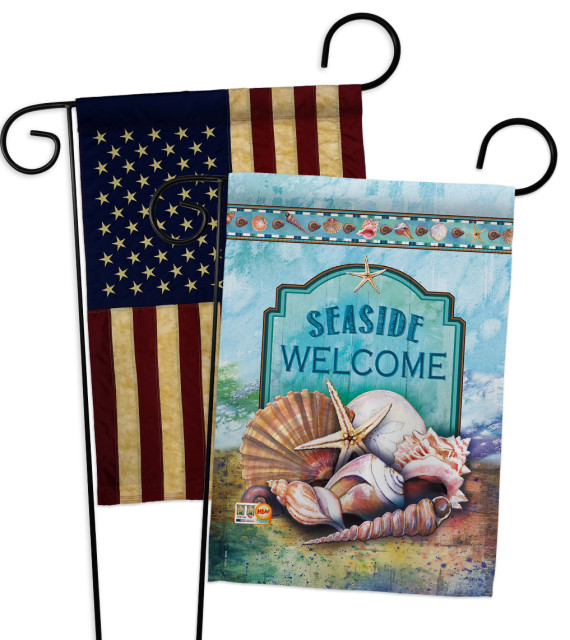 Seaside Shells Coastal Nautical Garden Flags Pack Modern Flags And