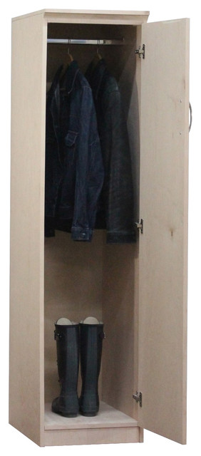 Flat Iron Slim Wardrobe Right 24x18x72 Transitional Armoires