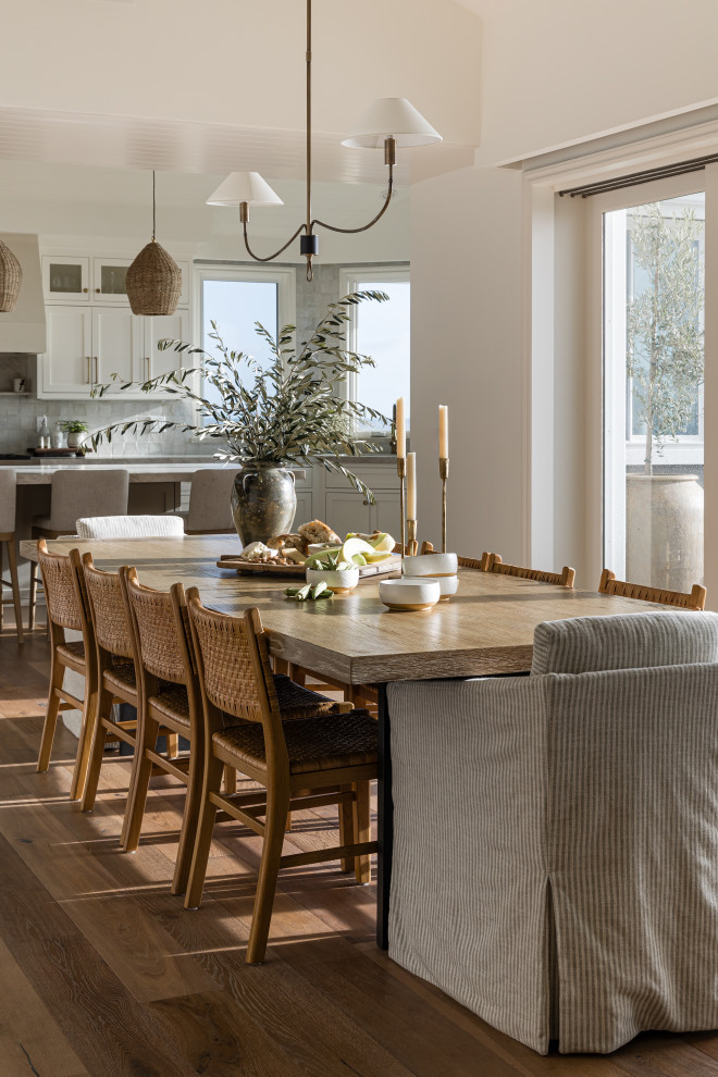 Example of a beach style dining room design in Orange County