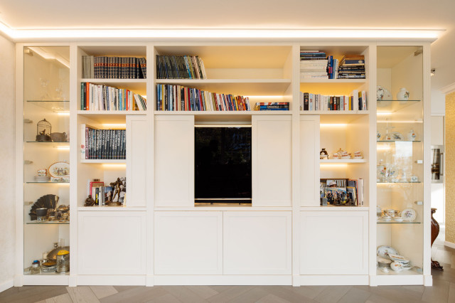 Stilvolle Inneneinrichtung f&uuml;r eine Neubau-Penthousewohnung family-room