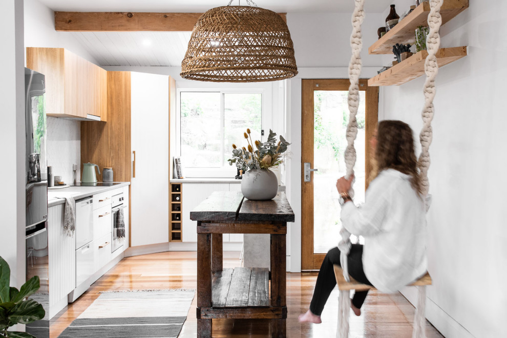 Photo of a shabby-chic style kitchen in Hobart.