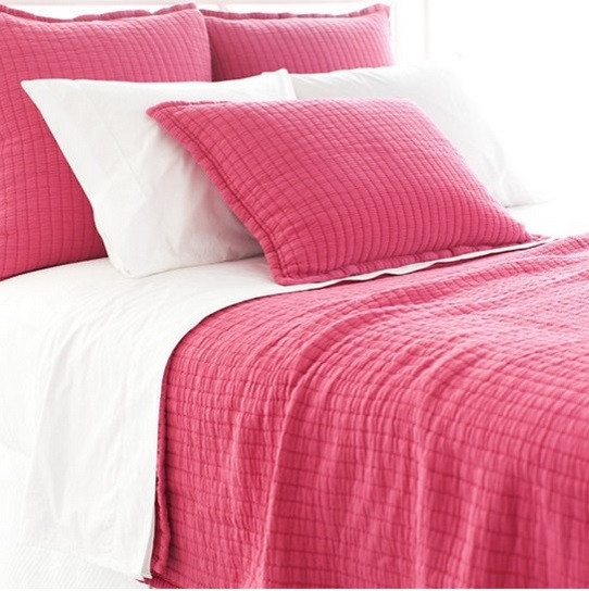Boyfriend Matelasse Pillow Sham Fuschia Contemporary