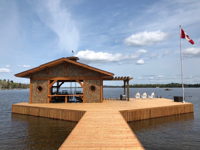 Lake of the Woods - Boat house - Rustic - Deck - Other - by Kenora Design  Group