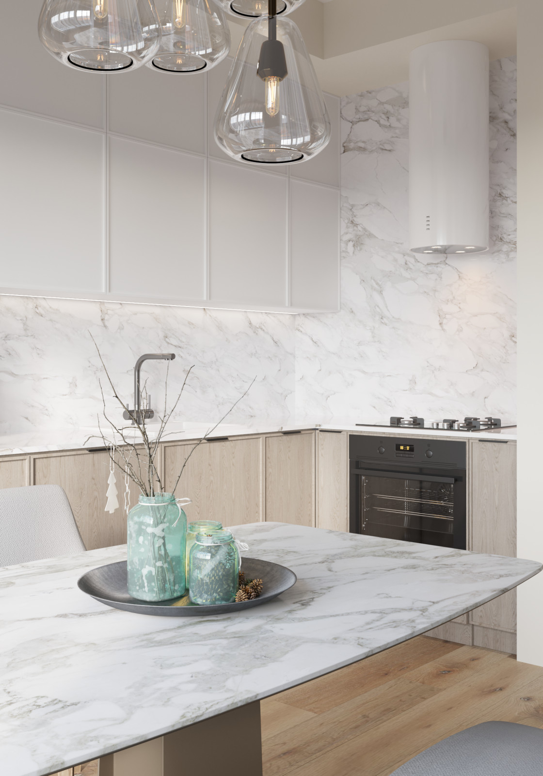 Визуализация квартиры в бежевых тонах