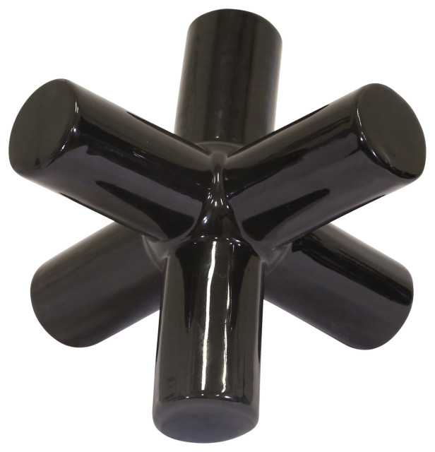 Sagebrook Home Black Ceramic Jacks Midcentury Decorative Objects