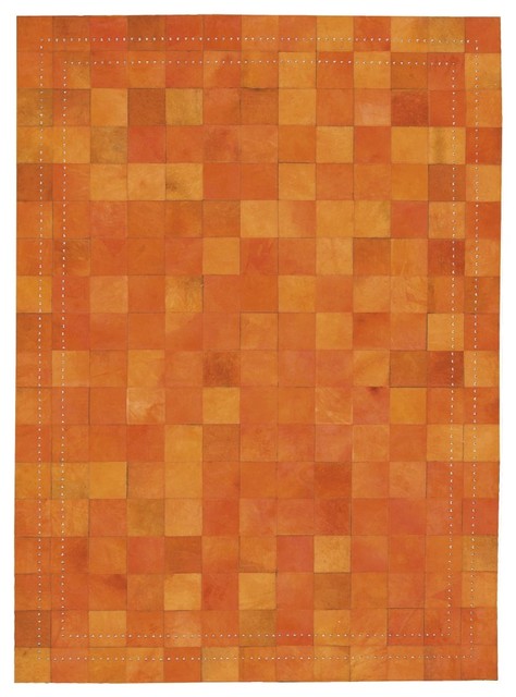 Medley Contemporary Tangerine Checkered 5'3"x7'5" Barclay Butera Rug