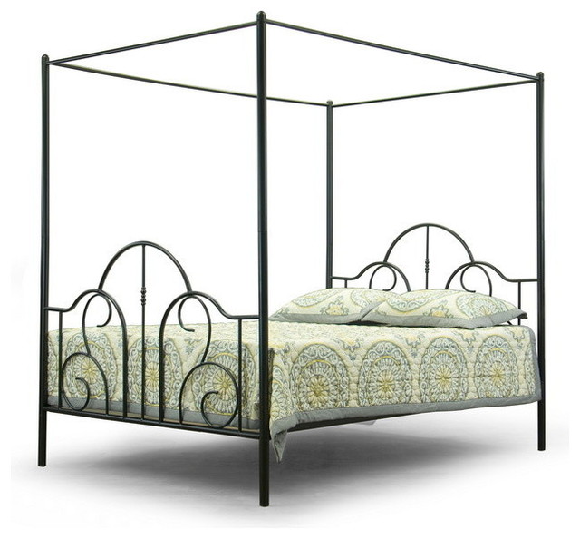 Baxton Studio Monticello Metal Contemporary Queen Canopy Bed