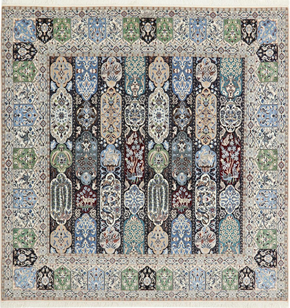 Persian Rug Nain 6La 6'10"x6'10", 6'10"x6'10" Traditional Area Rugs