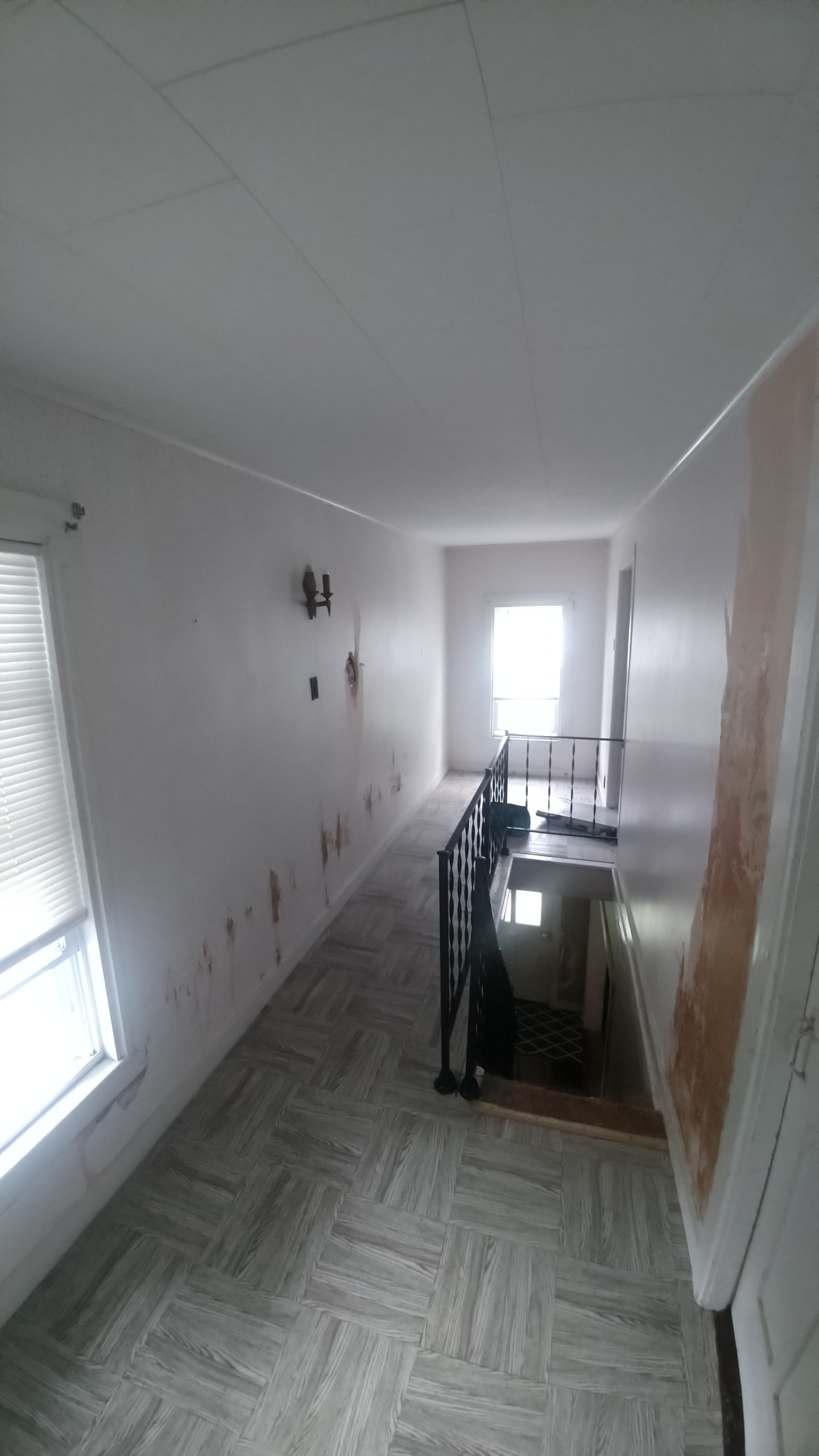 upstairs drywall/ trim replacement and paint