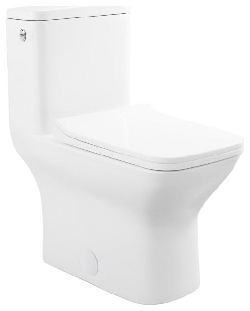Swiss Madison SM-1T264 Carre 1.6 GPF Dual Flush One Piece Square - Glossy White