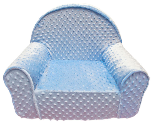 Fun Furnishings Minky Dot My First Chair-Personalized in Blue