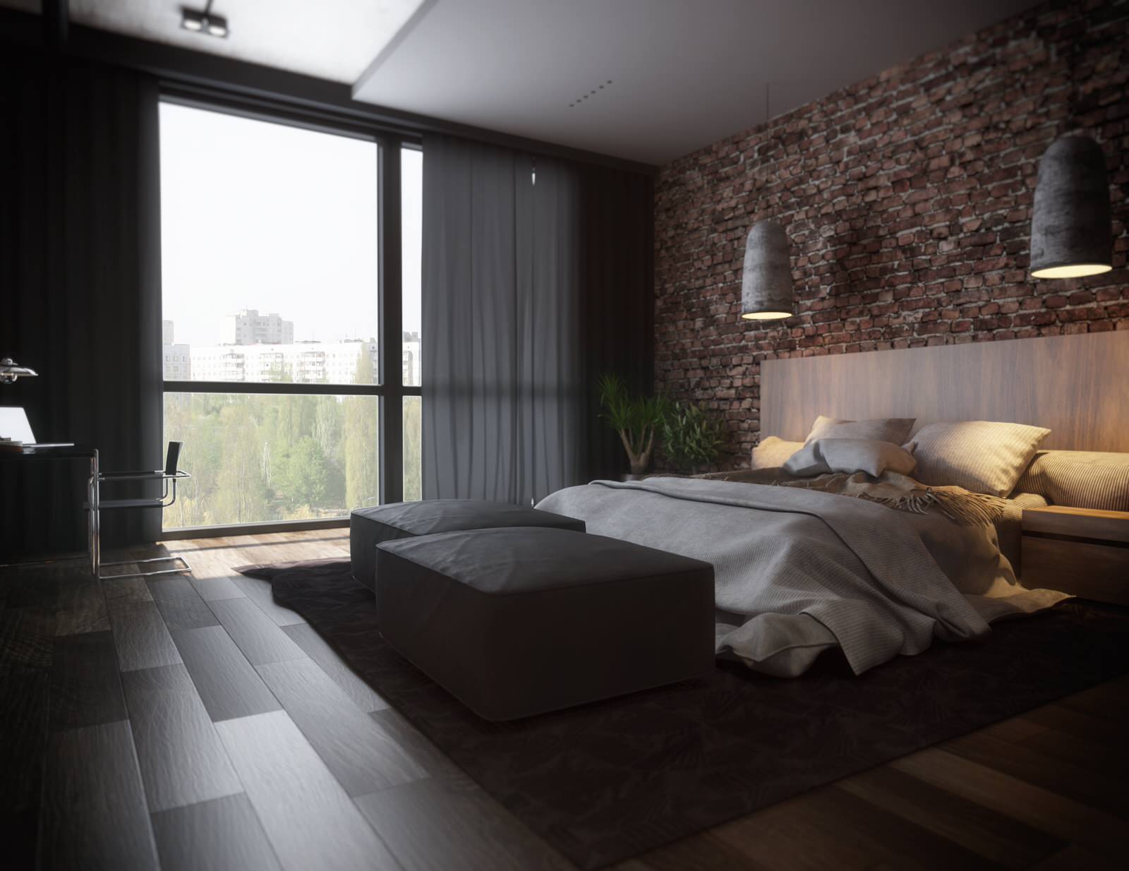 Легкий индустриальный лофт интерьер в «трешке».