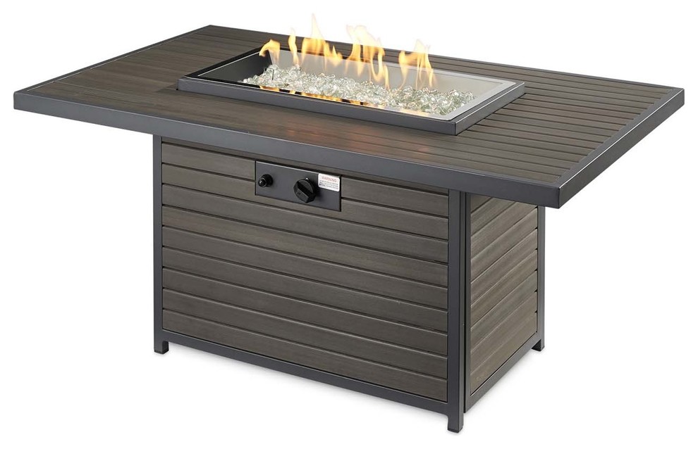 Brooks Fire Pit Table w/ Electronic Ignition, Propane, 30.75x50-Inches ...