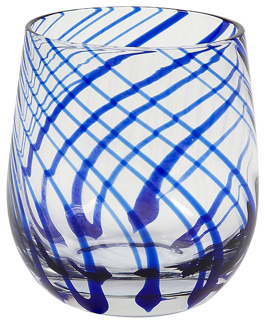 14oz Marbella Rocks Blue Old Fashioned glass, Set of 4