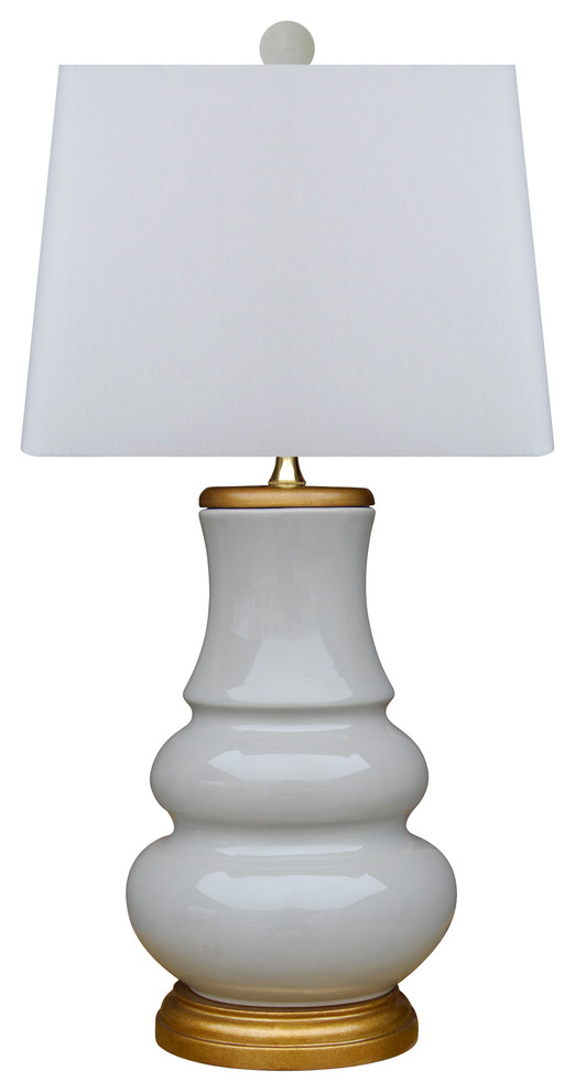 Porcelain Gray Oval Lamp Traditional Table Lamps by East
