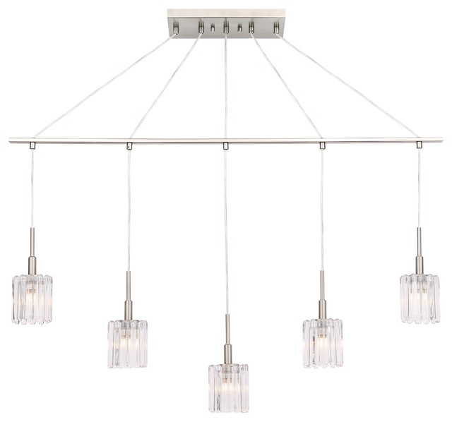 Woodbridge Lighting Candice Chandelier, Frosted Square Transitional