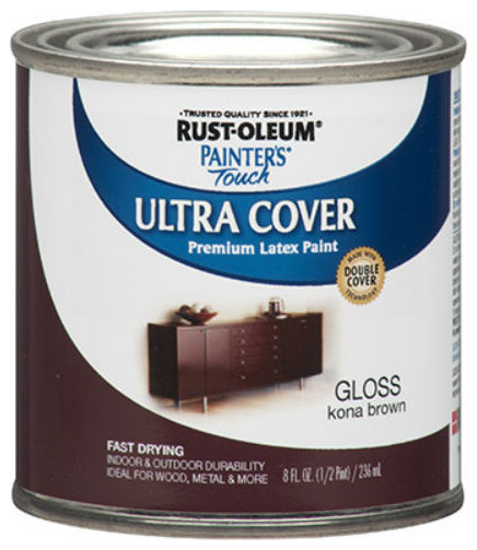 Rust-Oleum® 1977-730 Painter’s Touch® Premium Gloss Paint, 1/2 Pt, Kona Brown