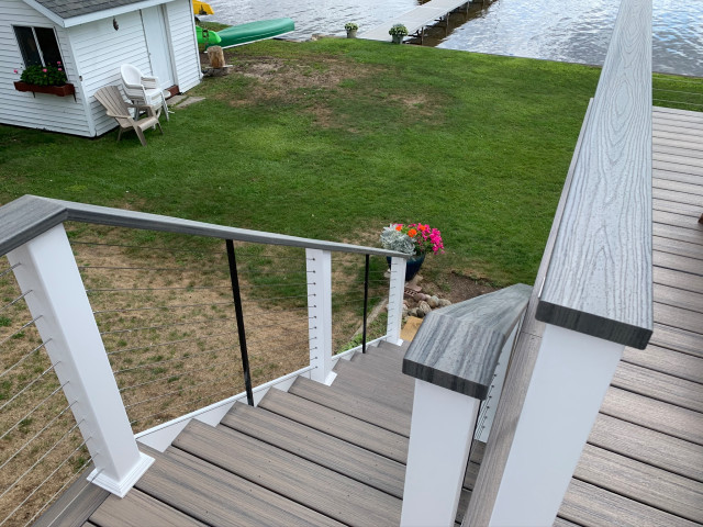 Deck with Cable Rails contemporary-terrace