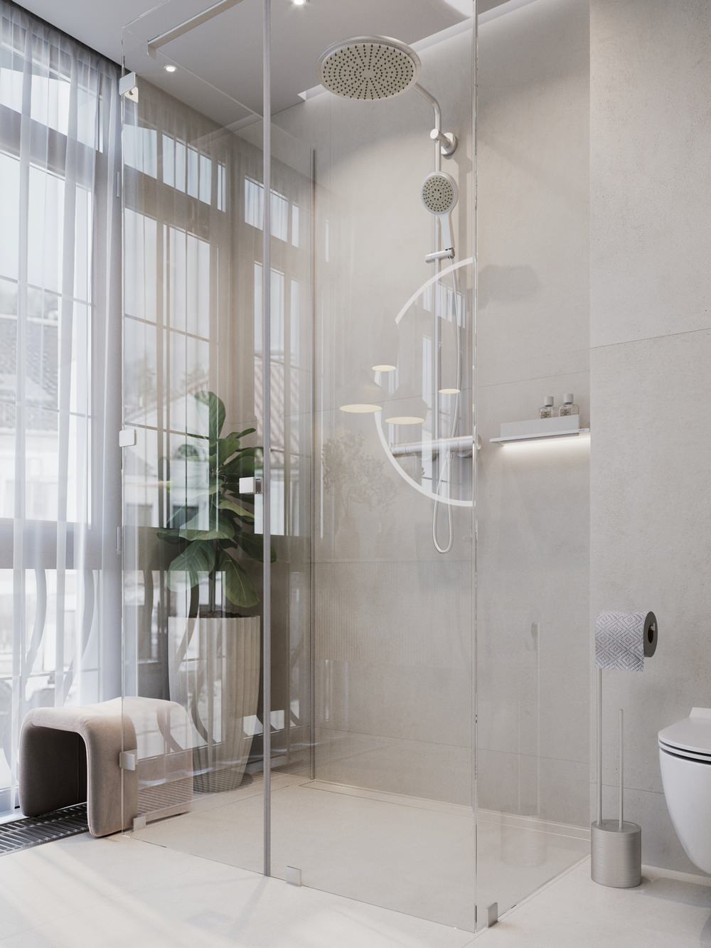 Мастер-ванная в стиле минимализм