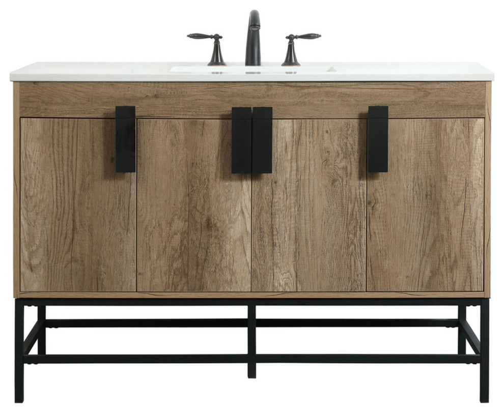 48" Single Bathroom Vanity, Natural Oak, Vf48848Nt - Transitional ...