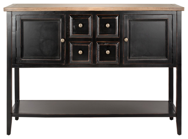 Safavieh Charlotte Storage Sideboard - Farmhouse - Buffets And Safavieh Charlotte Storage Sideboard, Black, Oak farmhouse-buffets-and- sideboards - Safavieh Charlotte Storage Sideboard - Farmhouse - Buffets And