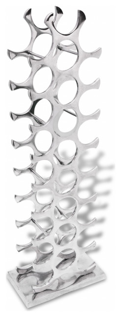 vidaXL Wine Rack Aluminium Silver, 27-Bottle