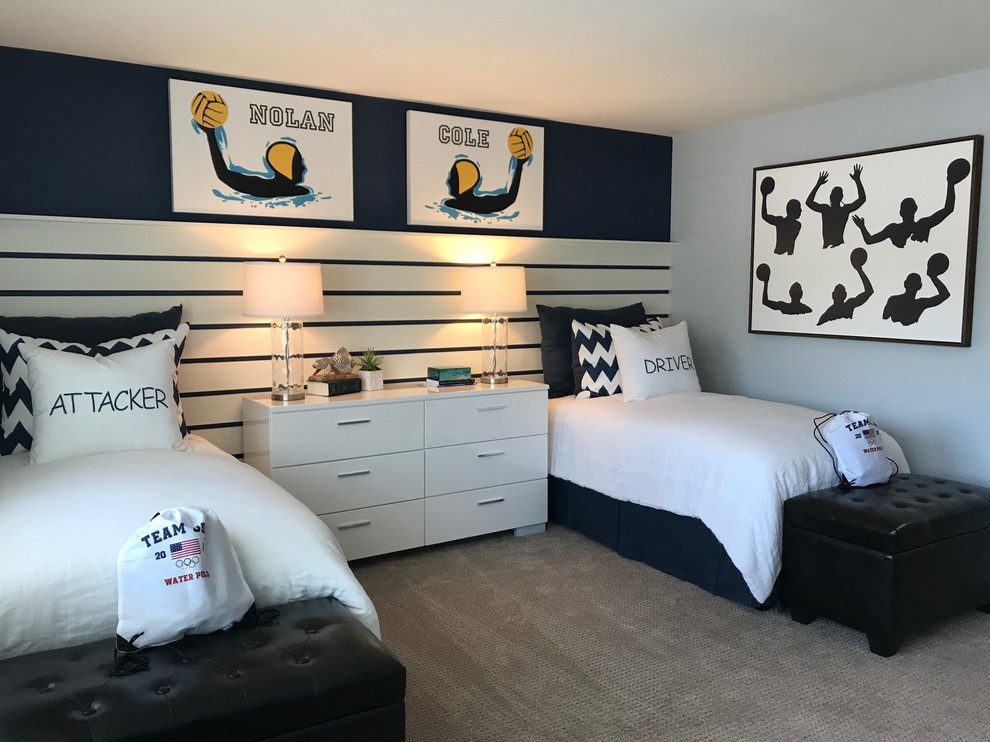 Transitional kids' room in Orange County.
