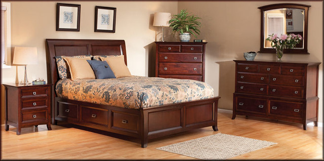Cascade Storage Panel Bed transitional-bedroom
