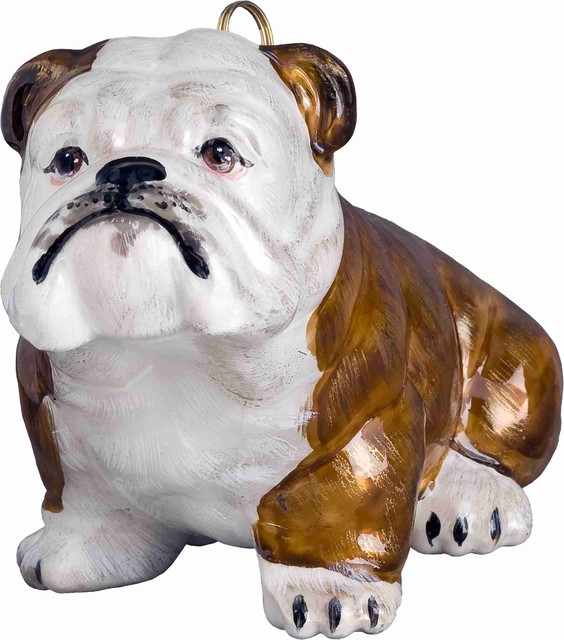 Bulldog Brown and White Ornament