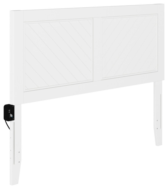 Afi Canyon Solid Wood Rustic Farmhouse Headboard Full, White