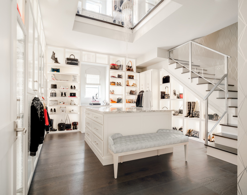 Inspiration for a transitional storage and wardrobe in Houston.