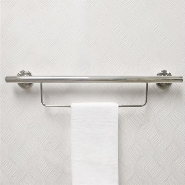 Newport Shower Grab Bar with Towel Bar, 30 - Modern - Grab Bars - by ...