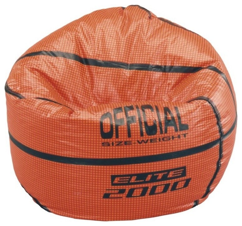 Sports Theme Vinyl Bean Bag, Basketball Contemporary Bean Bag