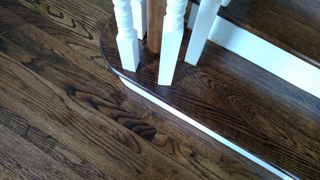 Red Oak Hardwood Flooring With Medium Brown Stain Contemporary